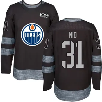 Men's Eddie Mio Edmonton Oilers 1917-2017 100th Anniversary Jersey - Black Authentic