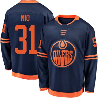 Men's Eddie Mio Edmonton Oilers Alternate 2018/19 Jersey - Navy Breakaway