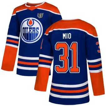 Men's Eddie Mio Edmonton Oilers Alternate 2024 Stanley Cup Final Jersey - Royal Authentic