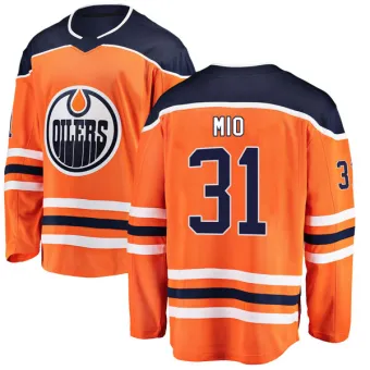 Men's Eddie Mio Edmonton Oilers Authentic r Home Jersey - Orange Breakaway