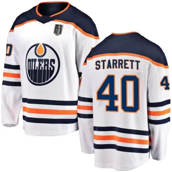 Men's Shane Starrett Edmonton Oilers Away 2024 Stanley Cup Final Jersey - White Breakaway