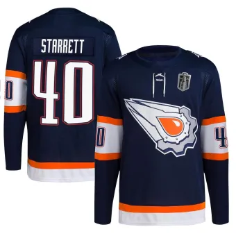 Men's Shane Starrett Edmonton Oilers Reverse Retro 2.0 2024 Stanley Cup Final Jersey - Navy Authentic