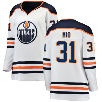 Women's Eddie Mio Edmonton Oilers Authentic Away Jersey - White Breakaway