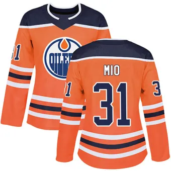 Women's Eddie Mio Edmonton Oilers r Home Jersey - Orange Authentic