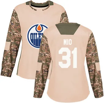 Women's Eddie Mio Edmonton Oilers Veterans Day Practice Jersey - Camo Authentic