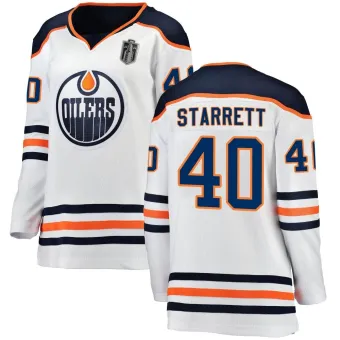 Women's Shane Starrett Edmonton Oilers Away 2024 Stanley Cup Final Jersey - White Breakaway