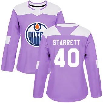 Women's Shane Starrett Edmonton Oilers Fights Cancer Practice Jersey - Purple Authentic