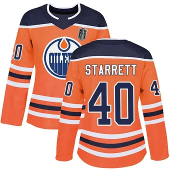 Women's Shane Starrett Edmonton Oilers r Home 2024 Stanley Cup Final Jersey - Orange Authentic