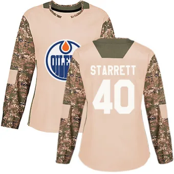 Women's Shane Starrett Edmonton Oilers Veterans Day Practice Jersey - Camo Authentic