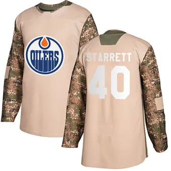 Youth Shane Starrett Edmonton Oilers Veterans Day Practice Jersey - Camo Authentic